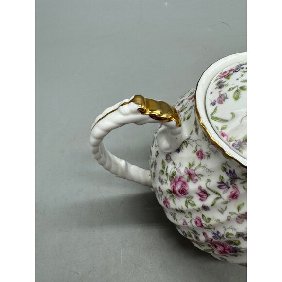 lefton goffon Rose Bone China Gold Trim Floral Pattern Japan Teapot Lid 7236READ - Picture 2 of 13